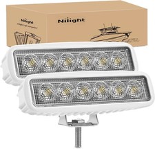Nilight Marine Led Light Bar 2PCS 18W White 150?? Flood Beam LED Lights picture