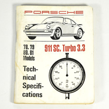 1978-1981 Porsche 911SC 930 Turbo 3.3 Technical Specifications Book 1st Edition picture