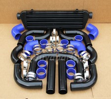 Universal 12 pcs 2.5' BLUE COUPLER+ BLACK PIPING+ INTERCOOLER KIT+T-Bolt CLAMPS picture