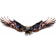 Patriotic American Eagle Spread Wings Vinyl Sticker | Cars Trucks Vans Walls Lap picture