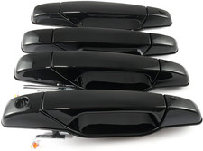 4X Door Handle Gloss Black Fits 2007-2014 Chevy Tahoe Silverado GMC Yukon Sierra picture