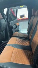 Black Leather Seat Covers for 2019-26 Dodge Ram Crew Cab 1500 (Photos Of F-150) picture