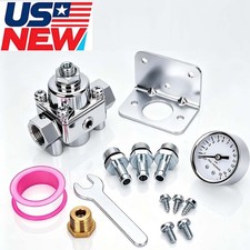 12-803 Inline Fuel Pressure Regulator w/ Gauge For Holley Edelbrock Carb picture