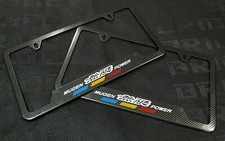 2PCS Mugen Power Carbon Fiber Look License Plate Frame Stainless Steel Metal  picture