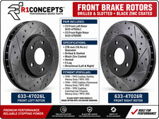 1990-1993 Cadillac DeVille Fleetwood Front Drilled Slotted Brake Rotors J55 HD picture
