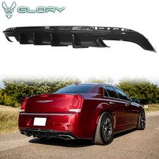 Fits 15-23 Chrysler 300 Rear Bumper Diffuser IKON V1 Style 2PCS Gloss Black PP picture