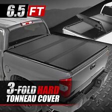 For 22-24 Toyota Tundra Truck 6.5Ft Bed FRP Hard Solid Tri-Fold Tonneau Cover picture