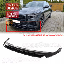 For Audi Q8 S-line SQ8 MK1 2018-2023 GT Style Glossy Black Front Bumper Lip Kits picture