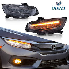 Pair LED Headlights Turn Signal Sequential Indicator  For 2016-2021 Honda Civic picture