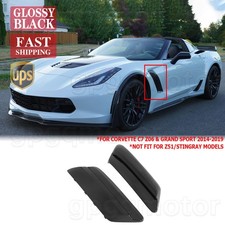 For Corvette C7 GS Z06 2014-19 ZR1 Style Gloss Black Body Fender Air Vent Covers picture