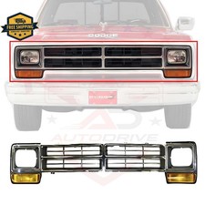 New Grille Chrome + Headlight Bezels For 1986-1990 Dodge D/W Series Ramcharger picture