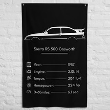 Sierra RS 500 Cosworth 1987 Car Silhouette Flag 3x5 ft Garage Banner Wall Decor picture
