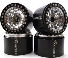 RC 2.2 Aluminum Alloy Beadlock Wheels and Tires Upgrades Black Silver picture