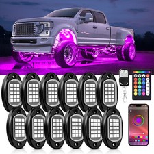 16 Pods RGB LED Rock Lights Wireless Bluetooth Remote Underglow Neon Light Truck picture