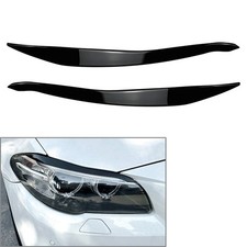 Front Headlight Eyelids Eyebrow Cover For BMW 5 Series F10 F11 2015-2017 Black picture