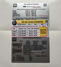 GM Door Jamb Data Decal Permanent Sticker ID Tag USA Custom SILVER picture