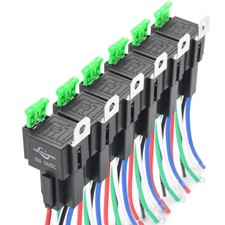 6 Packs 12V 5 Pin Fuse Relay Switch Harness Set SPST 14 AWG Hot Wires Fuse Kit picture