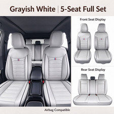 Car Seat Covers 5-Seats for Acura Leather Cushion Waterproof Light Gray picture