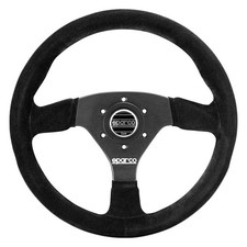 Sparco 015R383PSN 3-Spoke R383 Series Competition Black Suede Steering Wheel picture