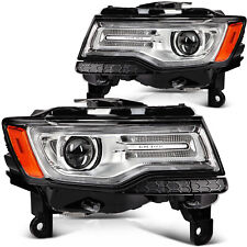 For 2014-2016 Jeep Grand Cherokee HID Xenon Projector Headlight W/ LED DRL Pair picture