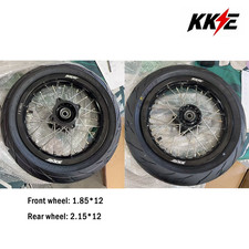 KKE 1.85*12&2.15*12 Supermoto Wheels Tire Set Fit Rawrr Mantis R 2025-2026 Black picture