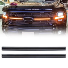 Smoked Amber Light DRL w/Sequential Turn Signal for 2024 Ford F150 XLT OEM Grill picture