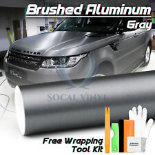 Premium Brushed Aluminum Gray Steel Vinyl Wrap Sticker Film Decal Air Release picture