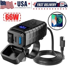 QC 3.0 Motorcycle Dual USB Phone GPS Super Fast Charger Adapter LED Waterproof picture