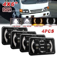 4pcs 4x6 inch LED Headlights DRL Hi/Lo Beam H4 Fit GMC W3500 W4500 W5500 Forward picture