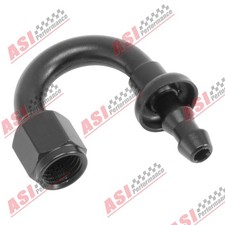 4AN (7/16-20 UNF)180 Degree Push Lock Hose Fitting End Adapter Aluminum picture