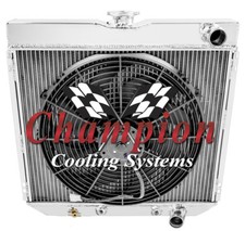 1967-1970 Ford Mustang All Alum 3 Row Champion Radiator Fan Combo picture