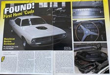 1970 PLYMOUTH BARRACUDA HEMI 'CUDA 5 pg Article FIRST PRODUCED picture