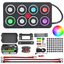 8 Gang RGB Switch Panel Toggle Momentary Pulsed SOS Circuit Control Relay Box picture