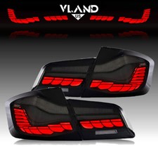 Pair SMOKED OLED GST Tail Lights For BMW 5-Series 2010-2017 F10 F18 W/Animation picture