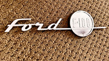 Vintage Original 1955 Ford F-100 Truck Hood Side Emblem picture