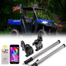 2x 2FT COB Thick LED Whip Spiral RGB Fat Whip Lights Fit CFMOTO UFORCE 600 1000 picture