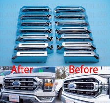 Fits 2021-2022 Ford F-150 XL/2022 XLT Main Chrome Grille insert Trim picture