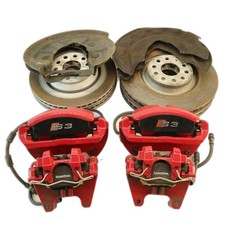 15 16 AUDI S3 8V BRAKE CALIPERS ROTORS PADS LINES FRONT REAR RIGHT LEFT 💥RED picture