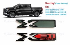 Overlay 2PC Gloss black Red X31 Off Road Emblem 2019-24 Sierra 1500 2500HD 3500H picture