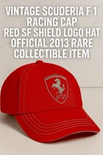 Vintage Scuderia Ferrari F1 Racing Cap Red SF Shield Logo Hat Official 2013 Rare picture