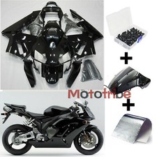 ABS Bodywork Fairing Kit + Bolts Kit For Honda CBR600RR 2003 2004 Glossy Black picture
