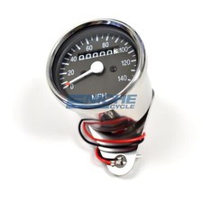 Mini Universal Motorcycle Mechanical 140 MPH Speedo Speedometer Gauge 2:1 picture