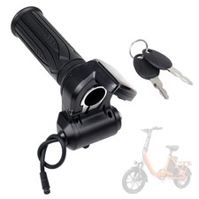 36V Electric Bike Throttle Half Twist E-Bike Grip 6-Pin Waterproof Key Ignition picture