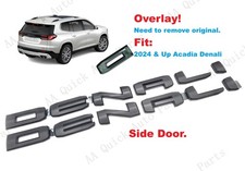 OVERLAY 2PCS Matte Black Side Doors Denali Badge Emblem 2024 & Up Acadia Denali picture