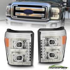 For 11-16 Ford Super Duty PRO-Series LED DRL/Sequential Signal Headlights Chrome picture