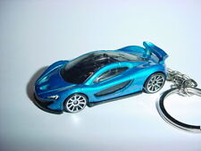 HOT 3D BLUE MCLAREN P1 CUSTOM KEYCHAIN keyring key chain bling racing hot wheels picture