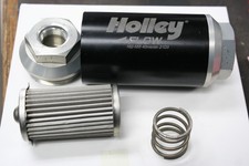 Holley 162-555 Billet PRE Fuel Filter 8an 40-Micron 175GPH BLACK l Anodize USED picture