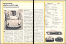 1968 Alfa Romeo 33 Coupe Original Car Review Print Article J475 picture