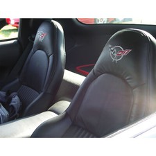 Corvette C5 Leather Seat Covers Black Z06 100% Leather Commemorative 2001-2004 picture