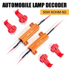 (2)6OHM 50WATT LED LIGHT LOAD RESISTOR LED TAIL/TURN SIGNAL HYPER FLASH FIX KIT picture